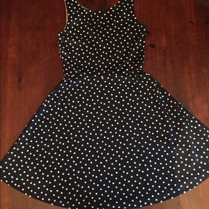 Adorable Navy & White PolkaDot Dress Divided H&M